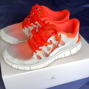 MENS Athletic Shoes - Orange and White